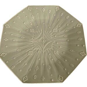 Juliska Octavia Platter 14" Cucumber Green Octagonal Star Burst Rare MINT